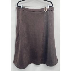 Marc Andrew Marc Womens Expresso Embossed Croc Print a Line Skirt Brown XL NEW